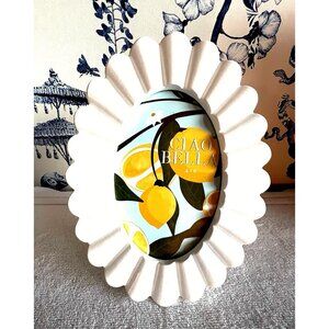 Scalloped High Gloss Photo Frame Oval 4 X 6 White Sheffield Home Ciao Bella